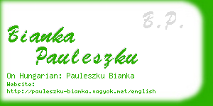 bianka pauleszku business card